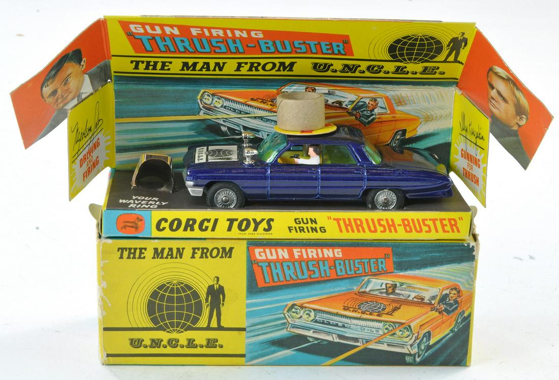 Corgi No. 497 The Man from Uncle Thrush Buster. Blue body, with plastic and silver trim, inc ring, (1 of 1)