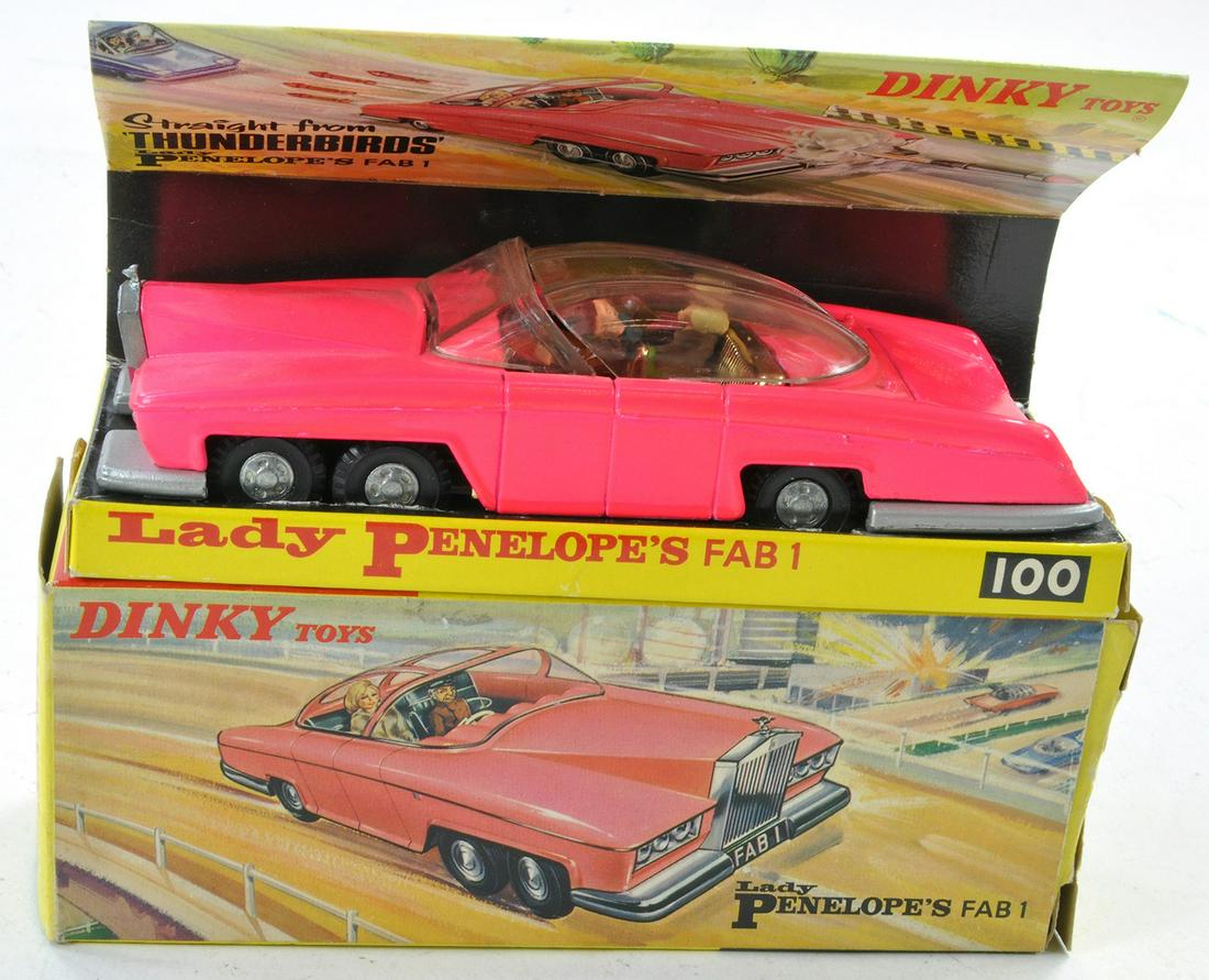 Dinky No. 100 Thunderbirds Lady Penelope's FAB 1. Fluorescent pink body, plated interior inc (1 of 1)