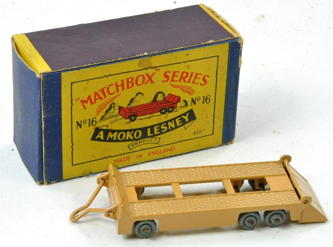 Matchbox Regular Wheels No. 16a Transporter Trailer. Light Brown / Fawn (inc drawbar) with metal (1 of 1)