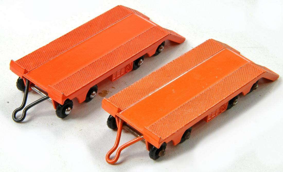 Matchbox Regular Wheels No. 16b Atlantic Trailer x 2. Orange with black plastic wheels, black and (1 of 1)
