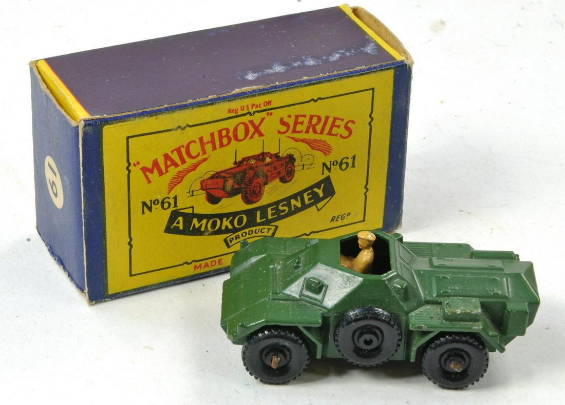 Matchbox Regular Wheels No. 61a Ferret Scout Car. Green with Black Plastic Wheels. Very Good to (1 of 1)