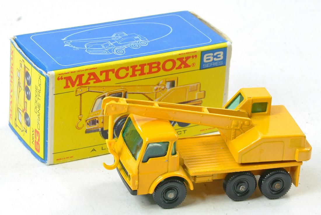 Matchbox Regular Wheels No. 63c Dodge Crane Truck. Yellow, Black Plastic Wheels. Excellent, no (1 of 1)