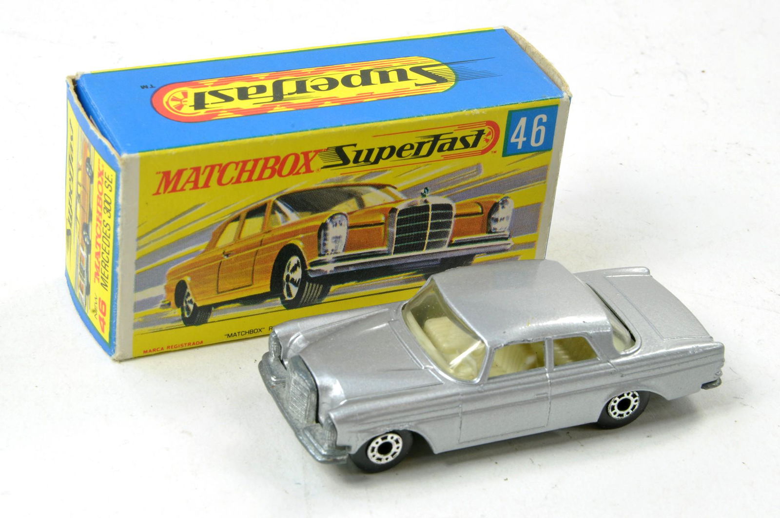 Matchbox Superfast No. 46a Mercedes 300SE Coupe. Multipack issue. Silver with white interior, (1 of 1)