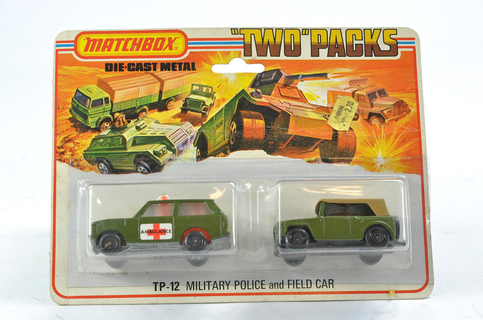 Matchbox Superfast Twin Pack comprising No. TP-12  containing No. 8a Field Car. Military green body (1 of 1)