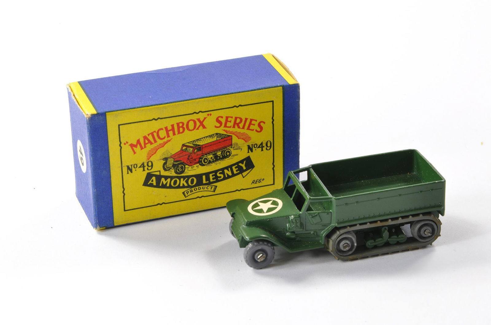 Matchbox Regular wheels 49a M3 half track . Green with grey tracks . Generally excellent with little (1 of 2)
