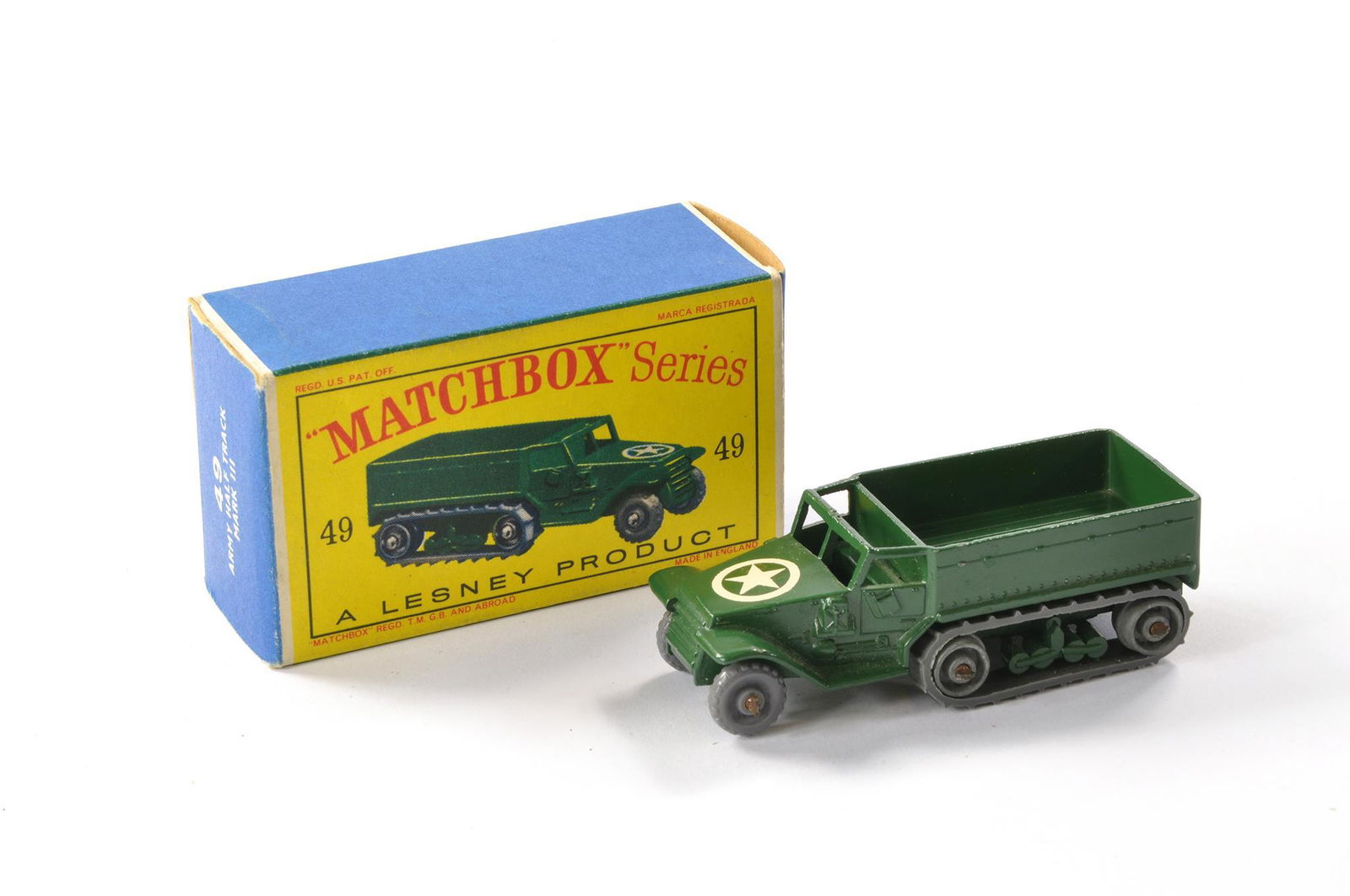 Matchbox Regular wheels 49a M3 half track . Green with grey tracks . Generally excellent with little (1 of 2)