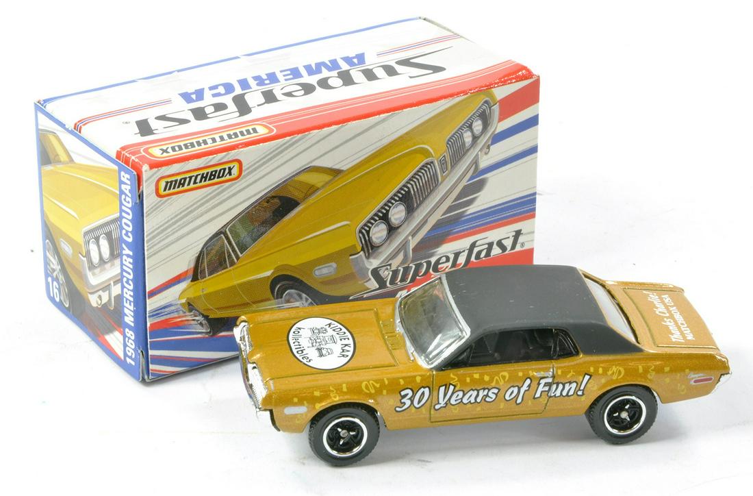Matchbox Superfast America Promotional Mercury Cougar - Kiddie Kar Kollectibles. Excellent with Box.: Matchbox Superfast America Promotional Mercury Cougar - Kiddie Kar Kollectibles. Excellent with Box.