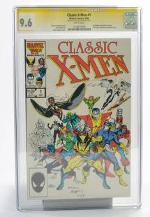 Graded Comic Book interest comprising Classic X-Men #1. Marvel Comics 9/86. Signed by Arthur Adams: Graded Comic Book interest comprising Classic X-Men #1. Marvel Comics 9/86. Signed by Arthur Adams on 3/16/14. Frontispiece bu Arthur Adams. Pin up by John Bolton on back cover. CGC Signature Series 9