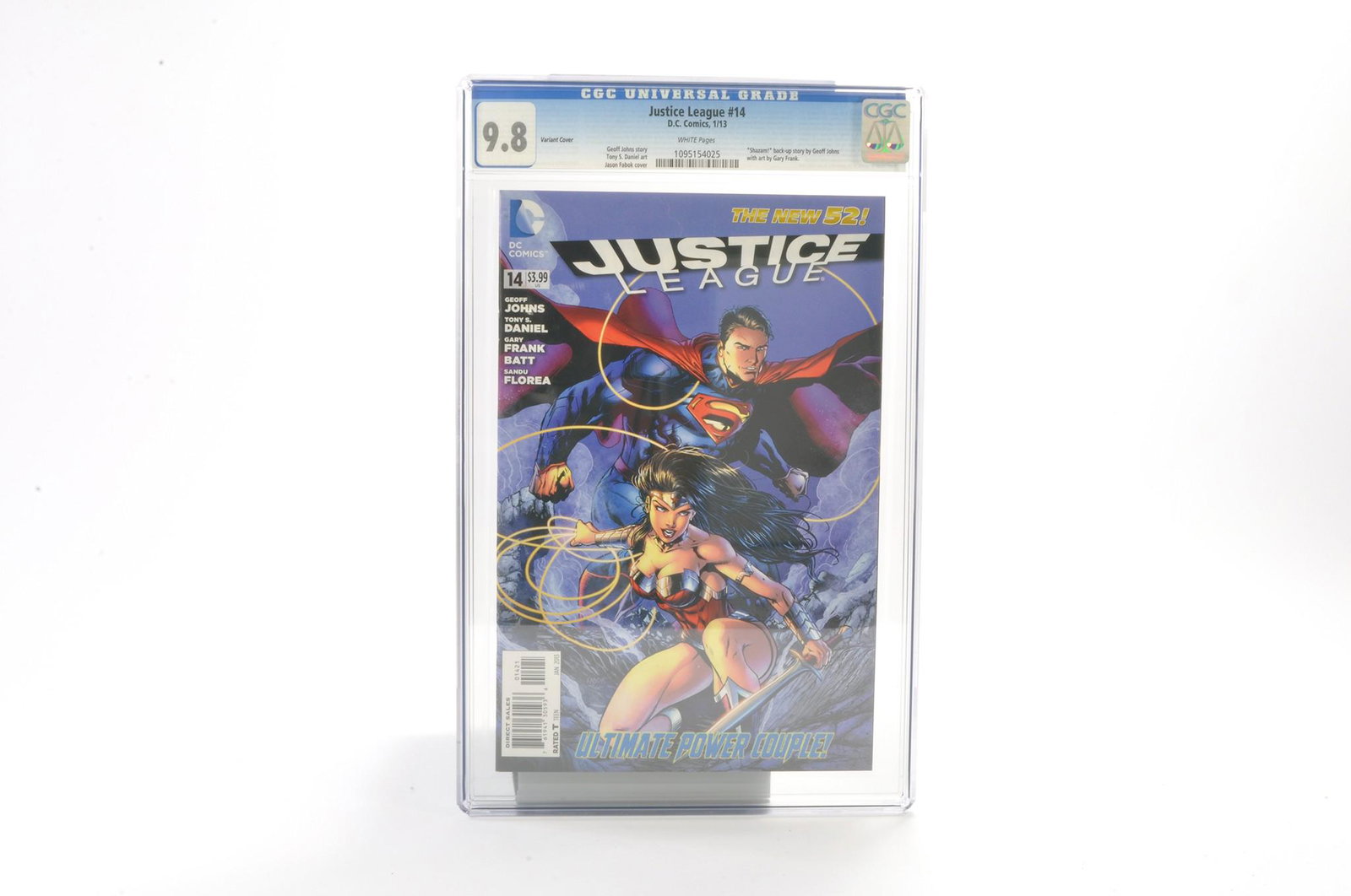 Graded Comic Book interest comprising Justice League #14. D. C. Comics, 1/13. Shazami back up story (1 of 1)
