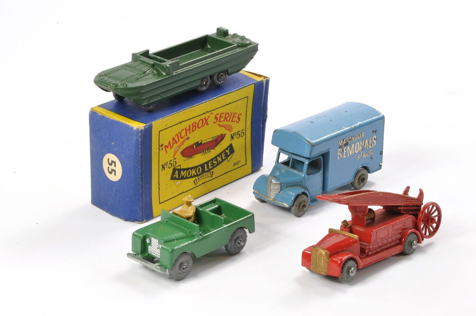Matchbox Regular Wheels group including boxed 55a DUKW plus others as shown. Generally fair to (1 of 1)