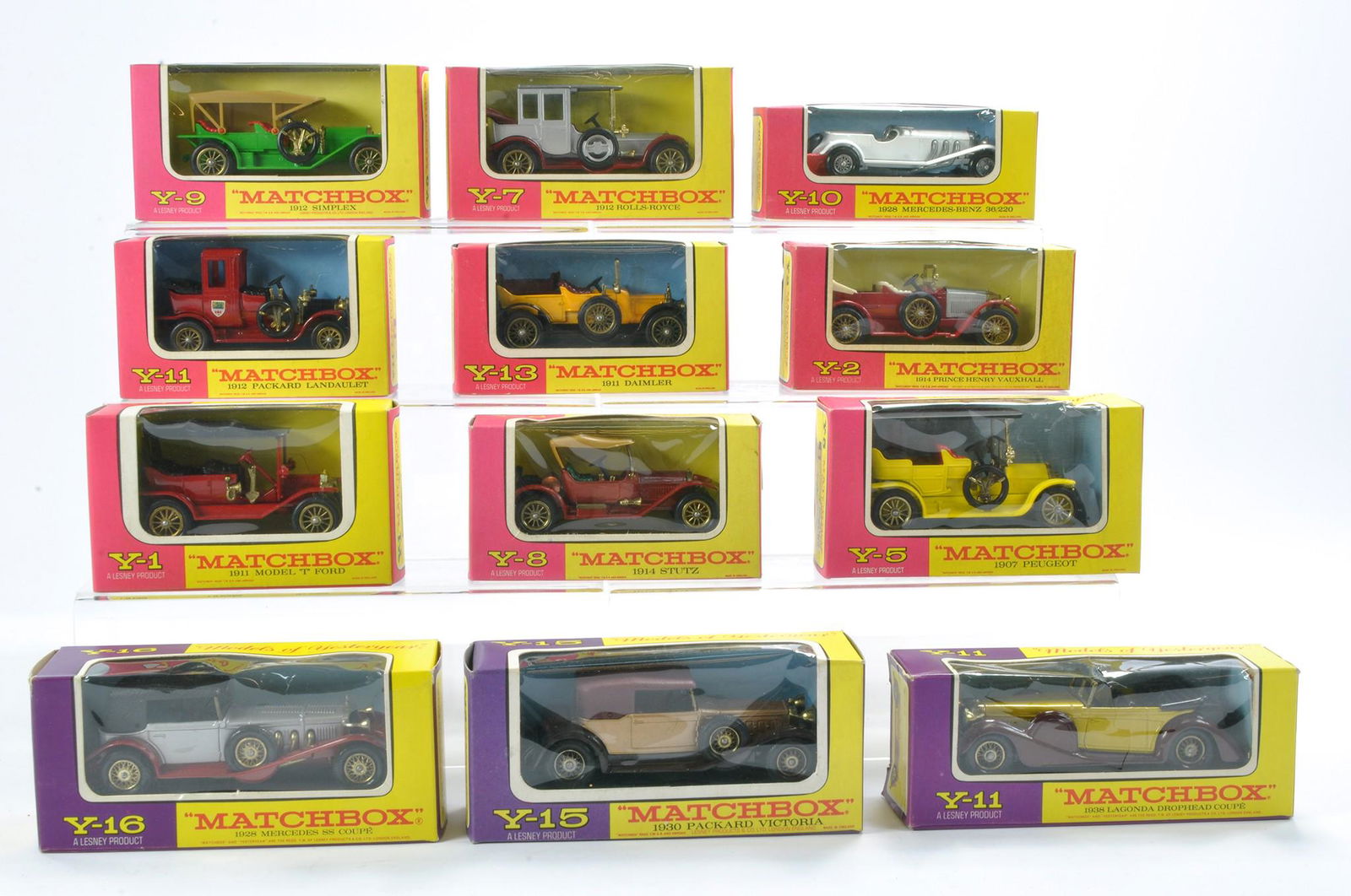 Matchbox Models of Yesteryear including twelve issues as shown. All look to be excellent with: Matchbox Models of Yesteryear including twelve issues as shown. All look to be excellent with generally excellent boxes. Ex Shop Stock.