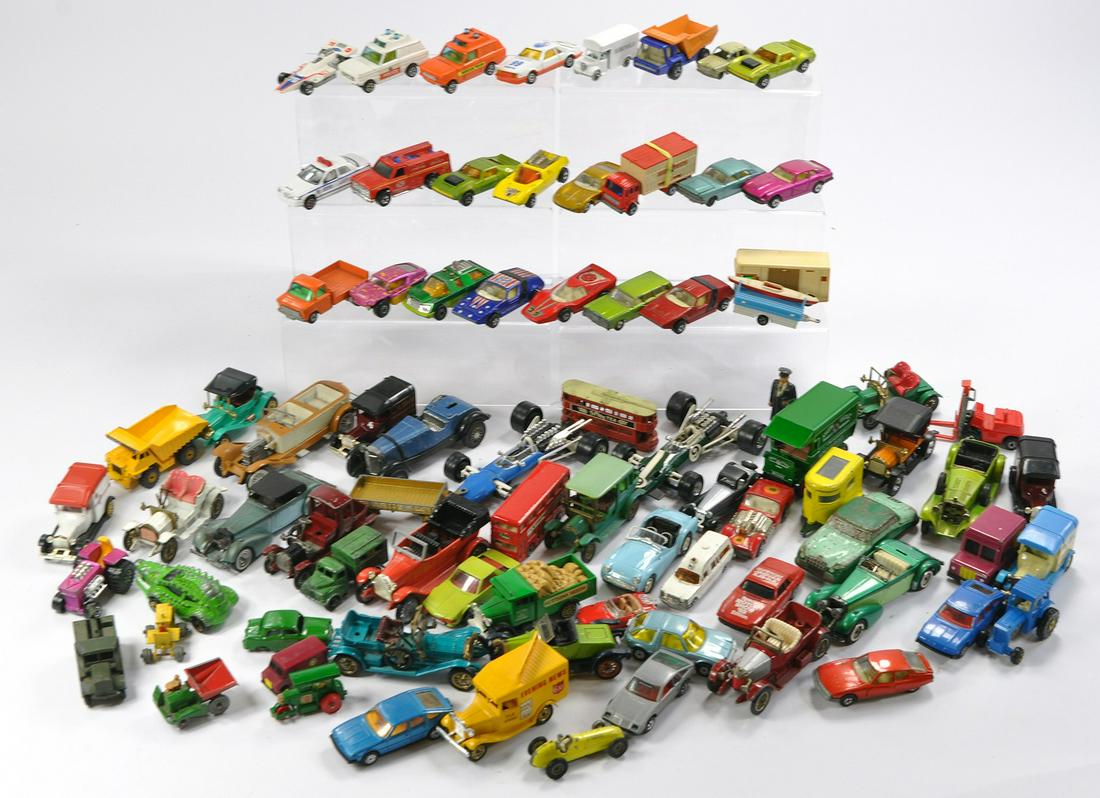 A large group of loose mostly playworn diecast including Matchbox Superfast and other Matchbox (1 of 1)