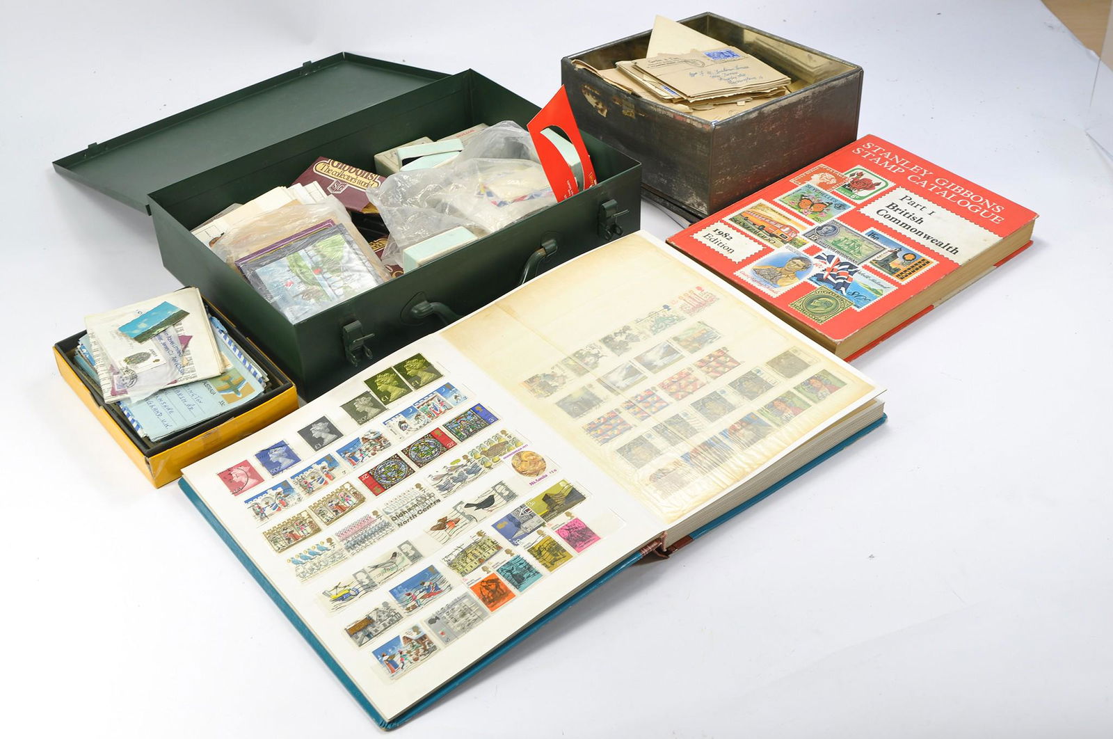 Stamps interest comprising partially filled album of Great Britain plus boxes of first day covers (1 of 5)