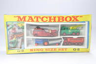 Matchbox Kingsize Set No. G8 comprising Tractor and Trailer, Hoveringham Tipper, Kent Fire Brigade