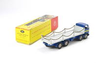 Dinky No. 935 Leyland Octopus Flat Truck with Chains. Blue cab and chassis with grey back. Yellow