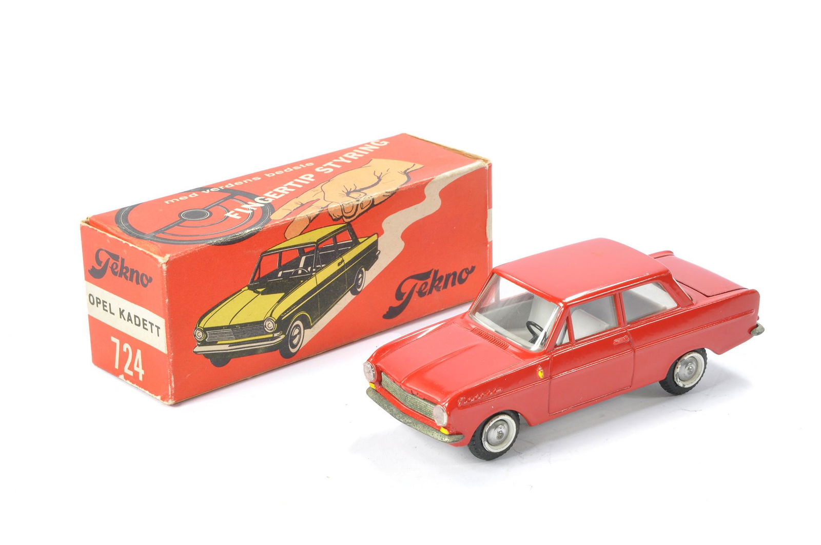 Tekno No. 724 Opel Kadett. Red with grey interior. Generally very good to excellent, some marks to (1 of 1)
