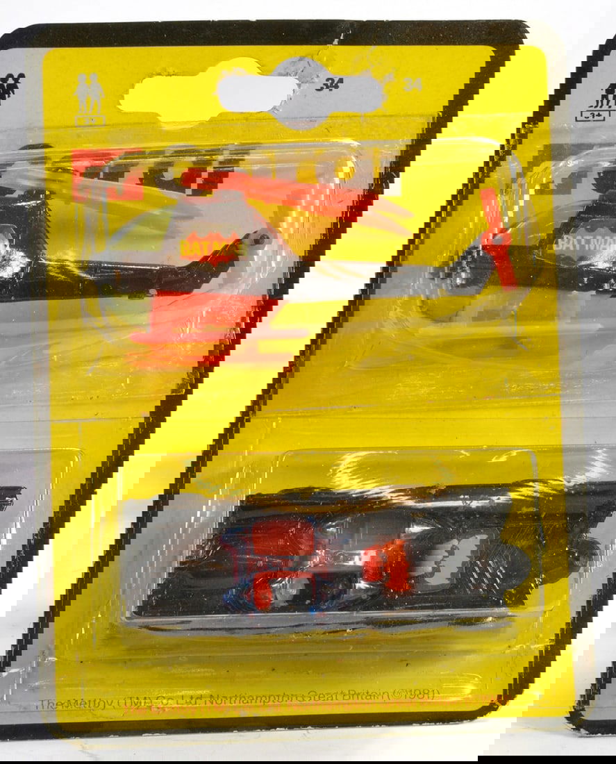 Corgi Juniors 1981 No. 34 'Batman' twinpack Batmobile and Batcopter Set. Both excellent in generally (1 of 1)