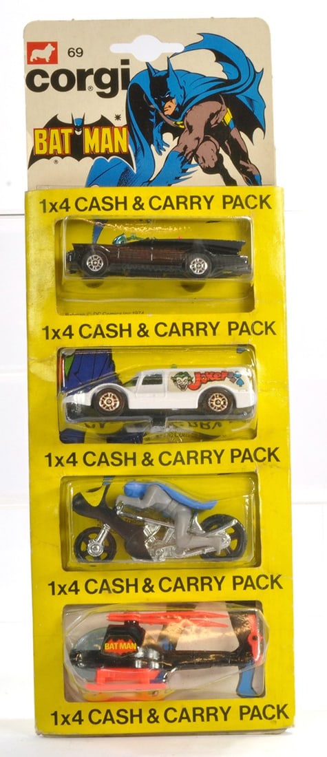 Corgi Juniors No. 20 'Batman' Cash and Carry Gift Pack comprising 4 vehicles (inc Batmobile) as (1 of 2)