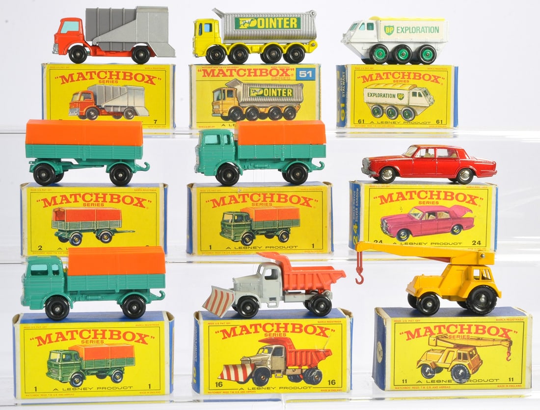 Matchbox Regular wheels comprising nine boxed issues as shown. Alvis, Snowplough, Rolls Royce etc. (1 of 1)