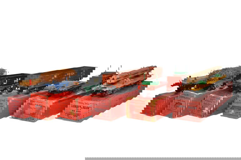A Group Of Hornby Model Railway O Gauge Wagons Comprising Of Lumber