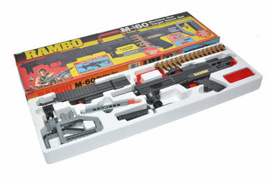 Arco (Mattel) No. 632 Rambo M-60 Machine Gun Target Game Set. Complete and looks to be unused hence