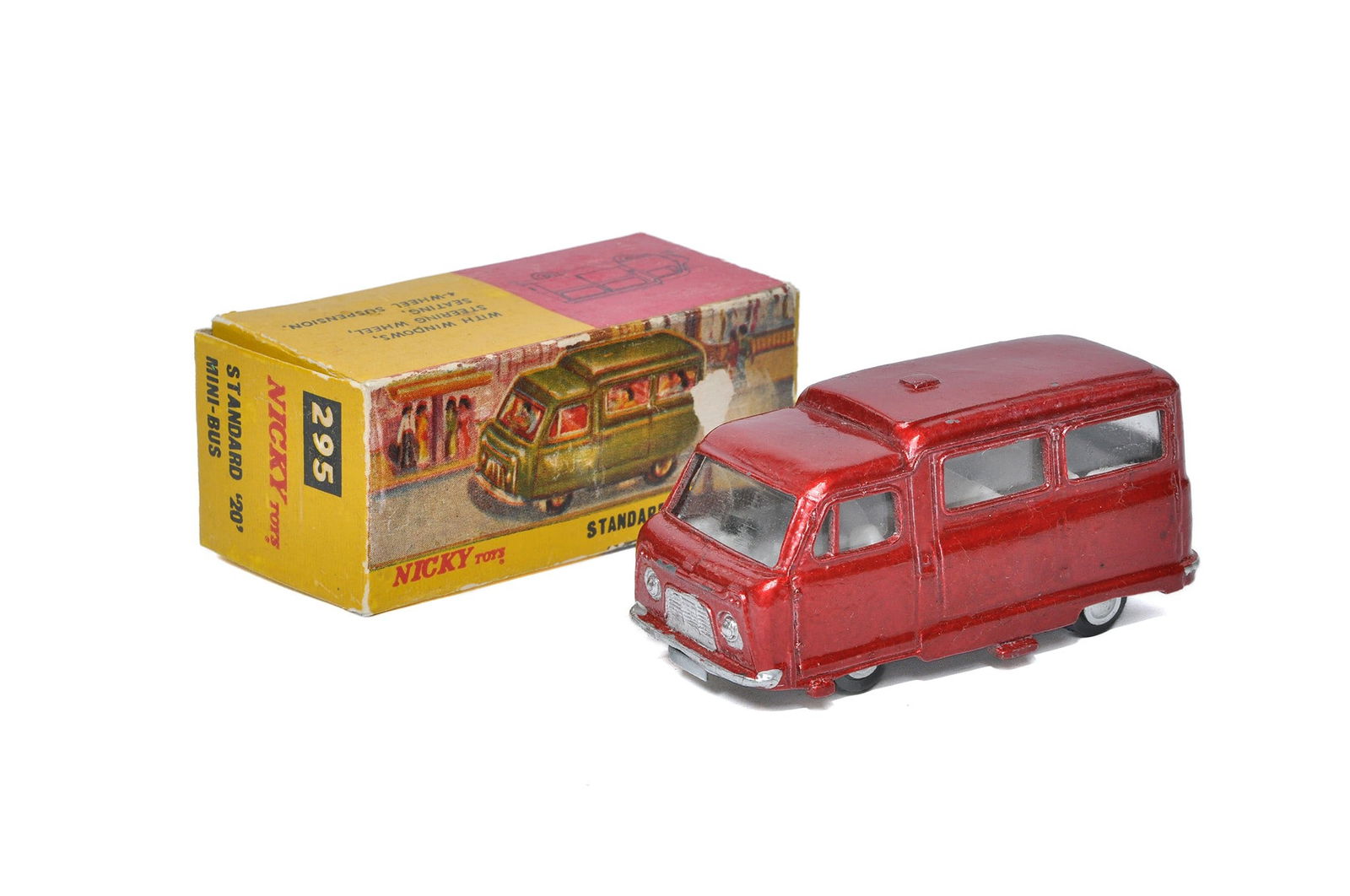 Dinky / Nicky Toys No. 295 Standard '20' Mini-bus. Metallic Red with white interior. Generally very (1 of 1)