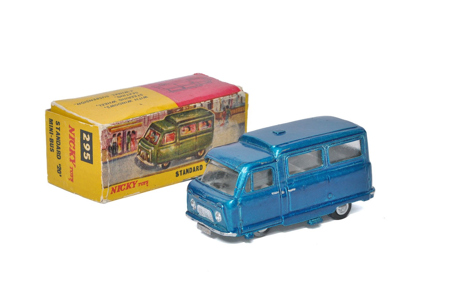 Dinky / Nicky Toys No. 295 Standard '20' Mini-bus. Metallic Blue with white interior. Generally very (1 of 1)