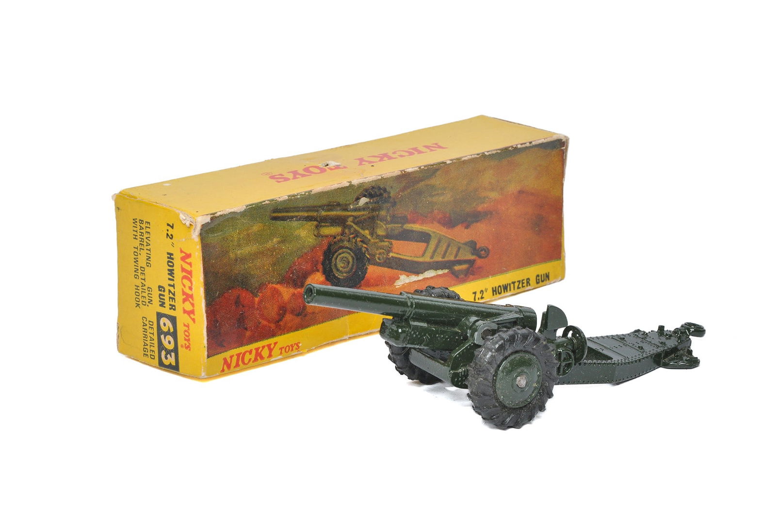 Dinky / Nicky Toys No. 693 7.2" Howitzer. Drab green. Generally very good to excellent with little (1 of 1)