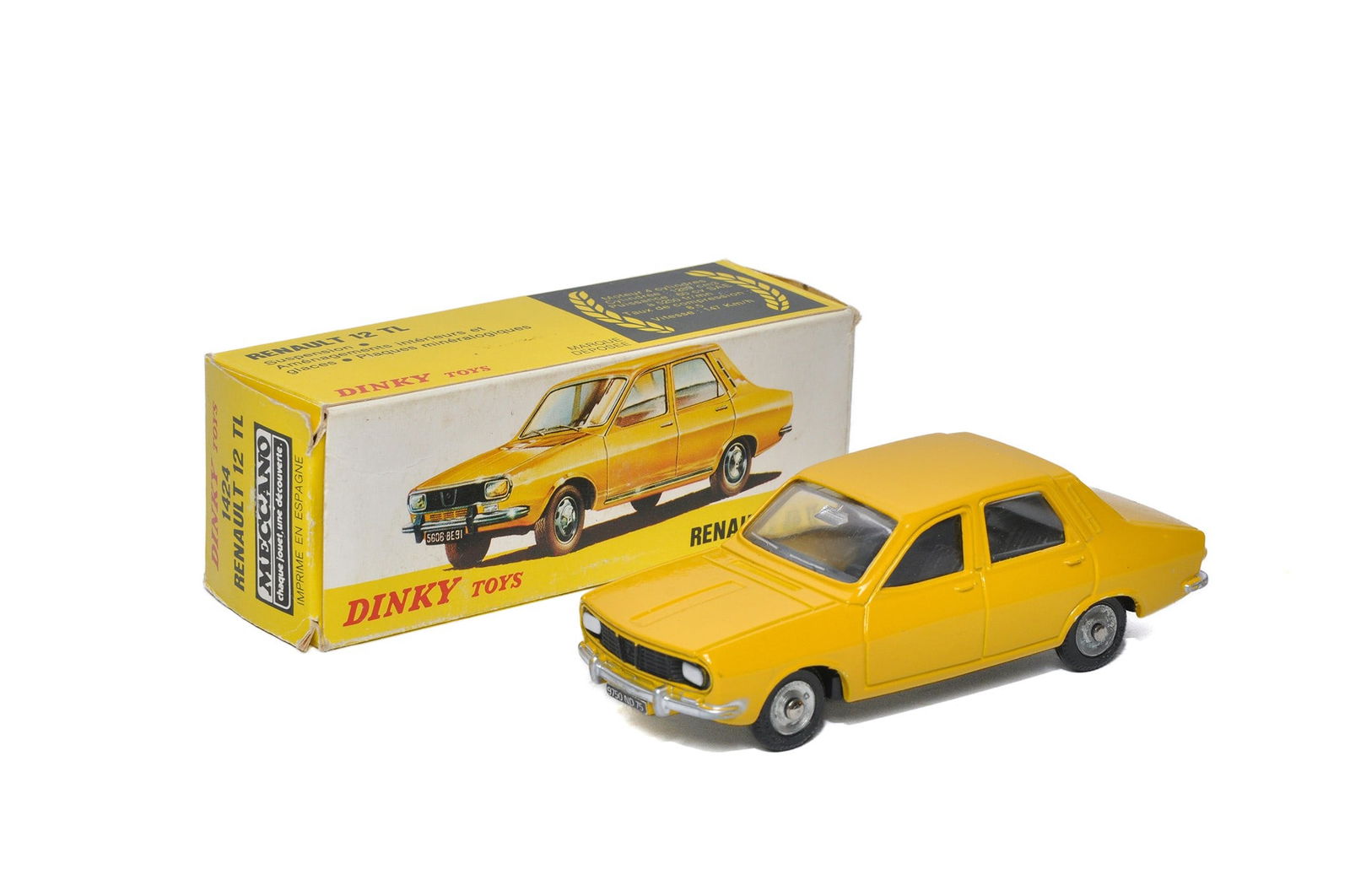 Dinky (Made in Spain) No. 1424 Renault 12TL. Mustard Yellow with black interior. Generally excellent (1 of 1)