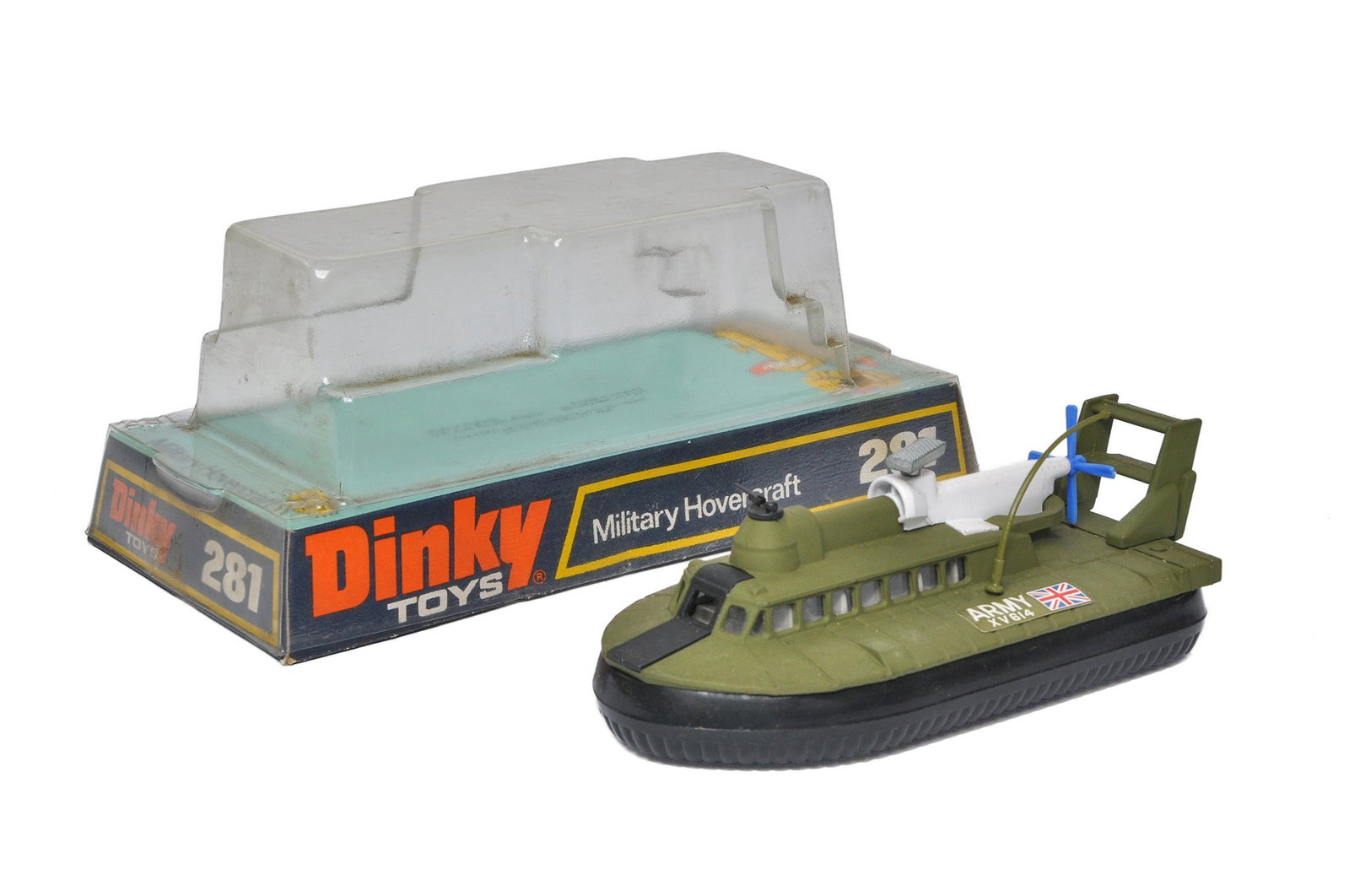 Dinky Military issue comprising No. 281 Hovercraft. Looks to be complete hence very good to: Dinky Military issue comprising No. 281 Hovercraft. Looks to be complete hence very good to excellent with good original packaging.