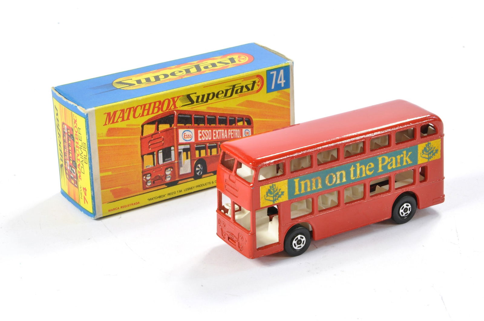 Matchbox Superfast No. 74a Daimler Bus in the livery of Inn on the Park. Hard to find. Appears (1 of 1)