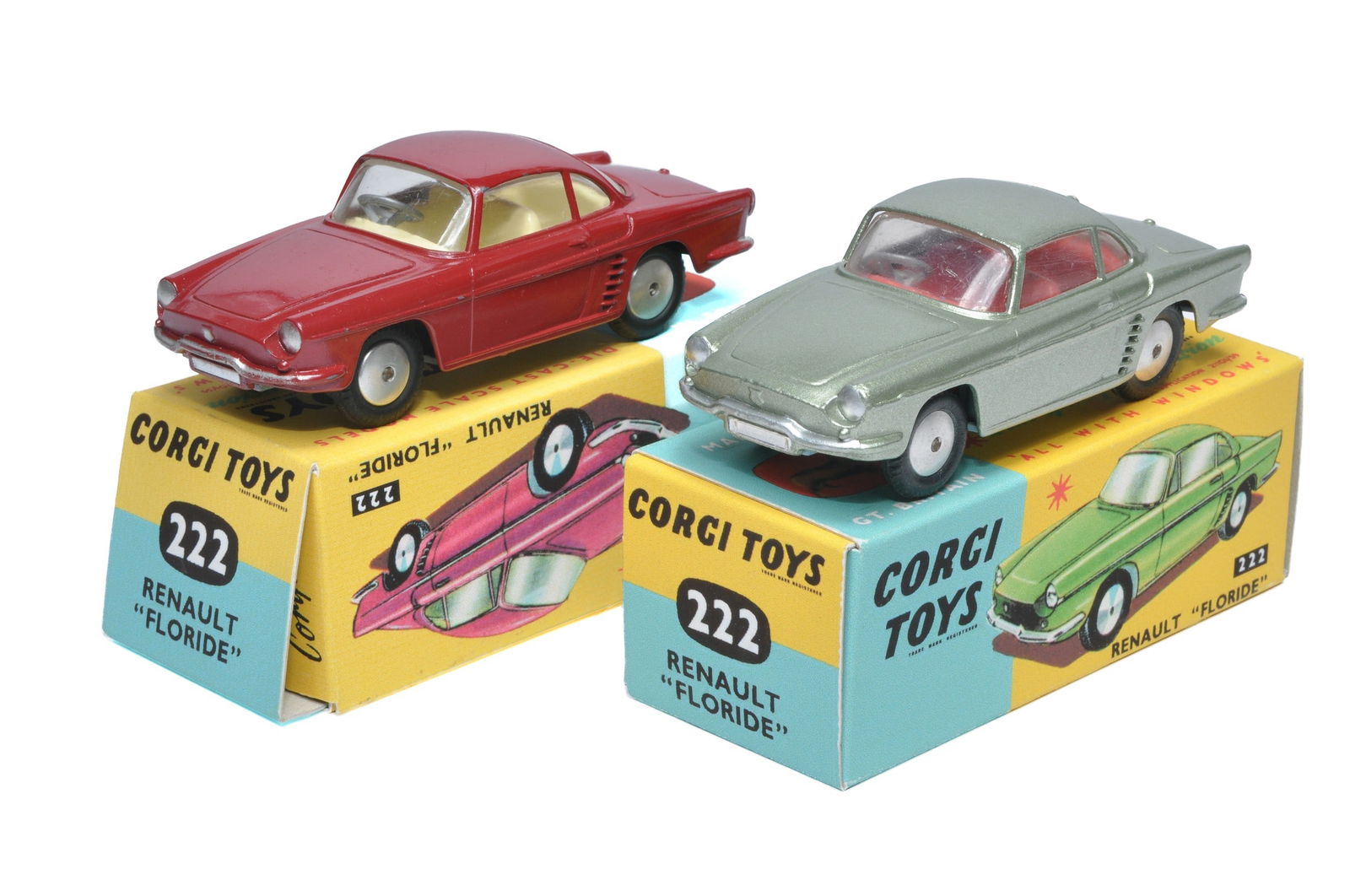 Corgi duo of No. 222 Renault Floride (colour variations). Both display generally very good and very (1 of 1)