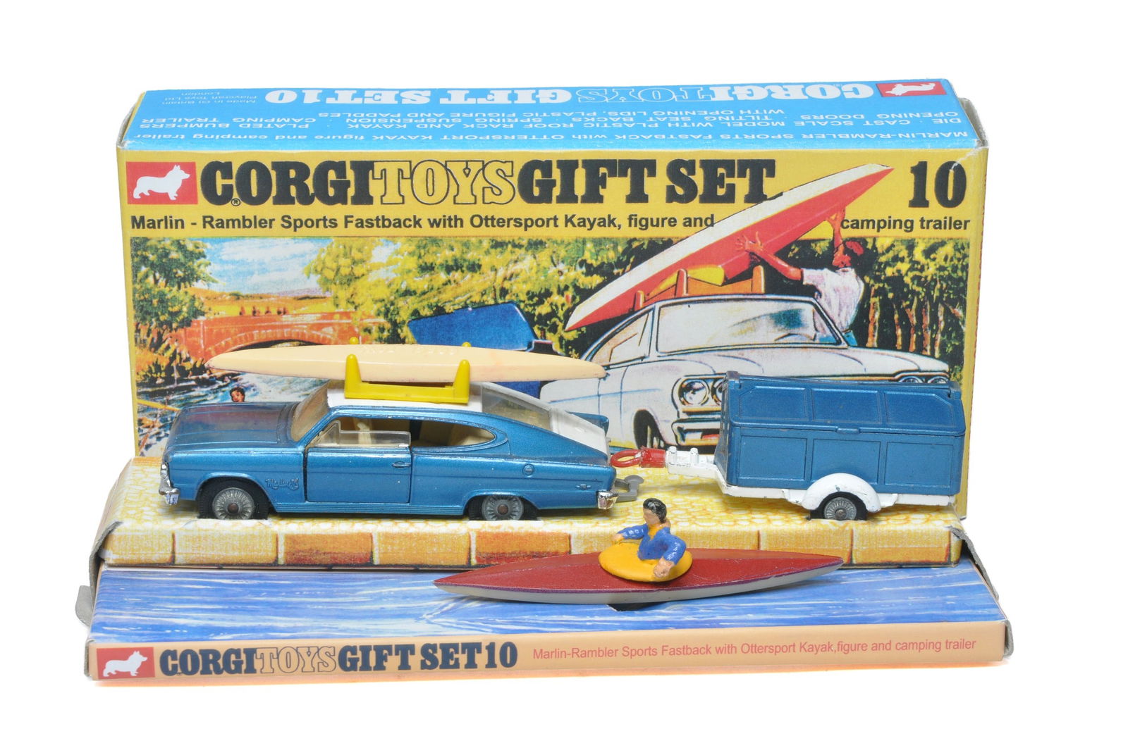 Corgi No. GS10 Marlin Rambler Sports with Trailer and Kayaks. Generally good to very good, some more (1 of 1)