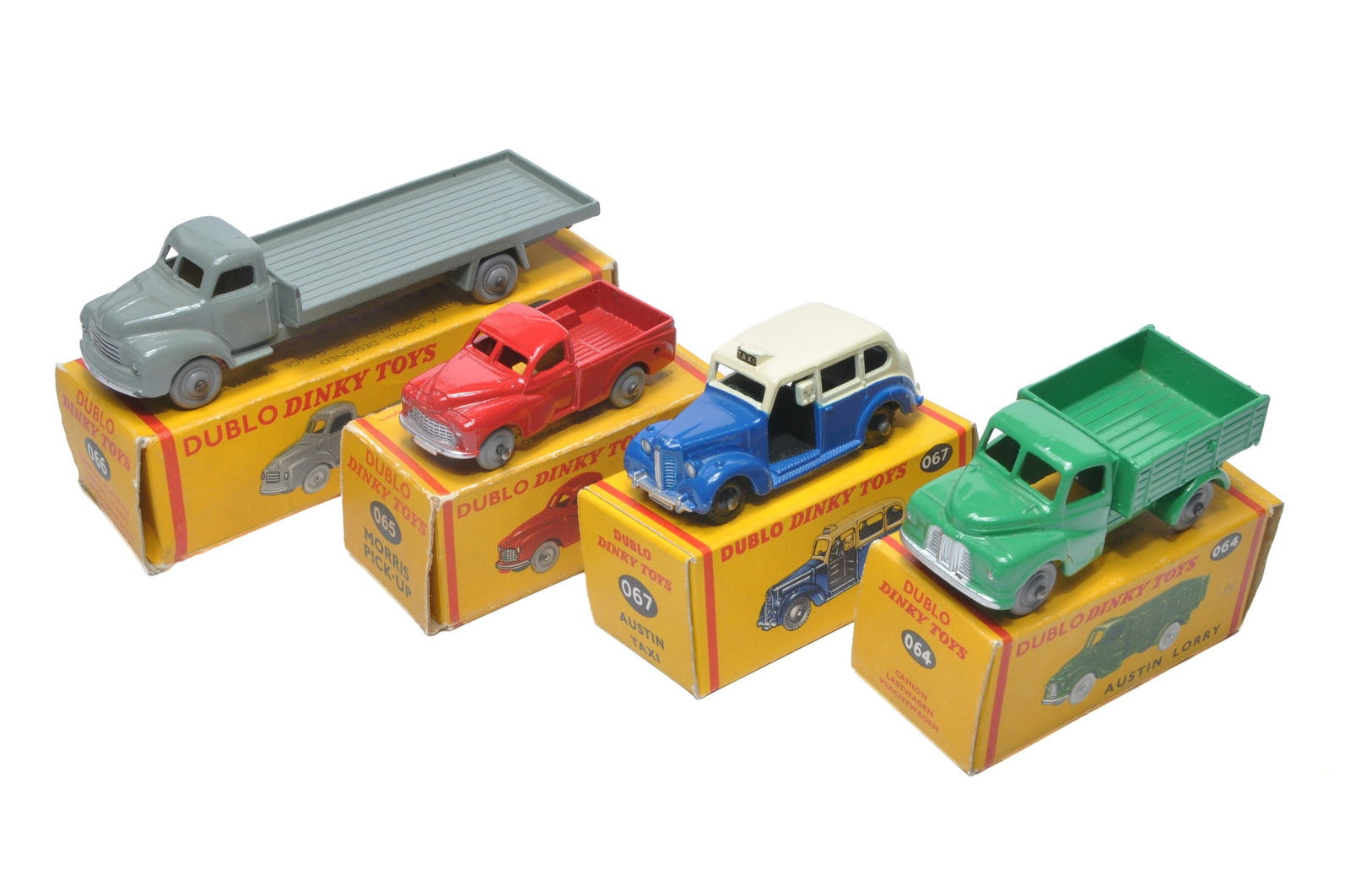 Dinky Dublo group of four vehicles as shown. Display generally very good to excellent in very good (1 of 2)