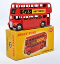 Dinky No. 291 London 'Excide' Bus. Single issue is in red, with 'Exide' livery, and chrome hubs, as