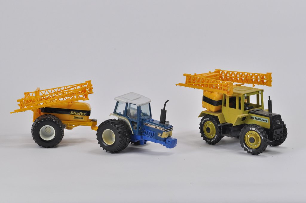 Britains Code 3 Issues including MB Trac with Demount: Britains Code 3 Issues including MB Trac with Demount Sprayer and Ford 7810 Tractor with Chafer Tank. (A, Boxes are A) (2)