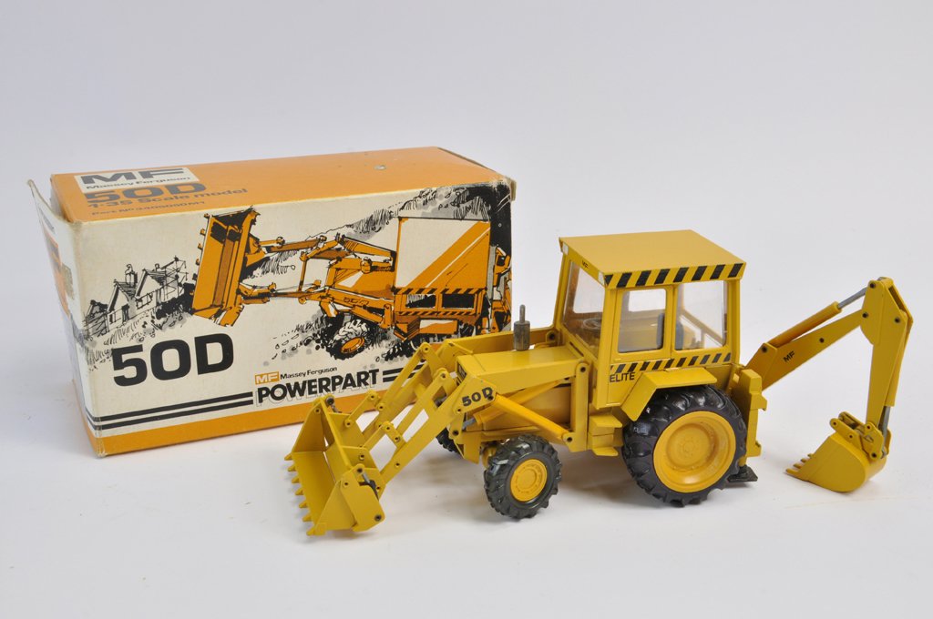 Conrad 1/35 Massey Ferguson 50D Elite Backhoe Loader.: Conrad 1/35 Massey Ferguson 50D Elite Backhoe Loader. NM in VG Box.