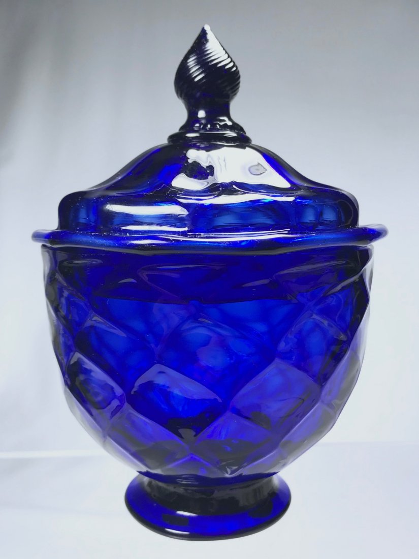 18TH CENTURY BLUE DIAMOND SUGAR BOWL (1 of 6)