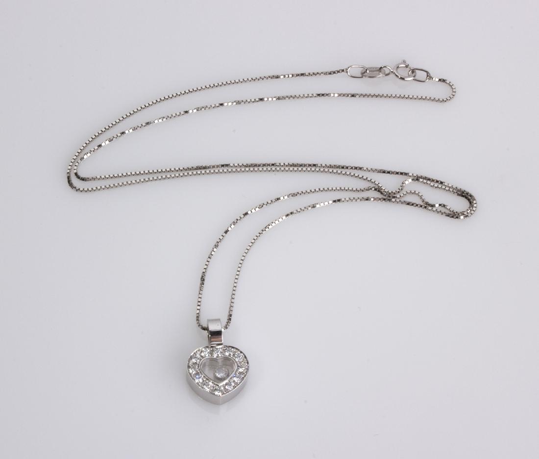 CHOPARD - HAPPY DIAMOND GOLD HEART PENDANT ON CHAIN (1 of 4)