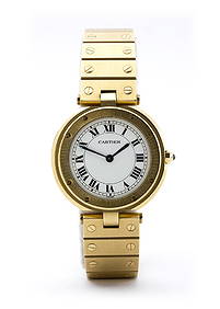 18K GOLD WRISTWATCH - CARTIER SANTOS, 2000'S (1 of 4)
