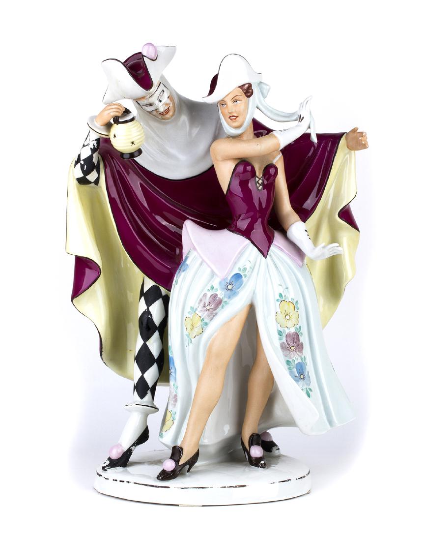 ROYAL DUX - BOHEMIA - Masked couple, 1940 circa (1 of 2)