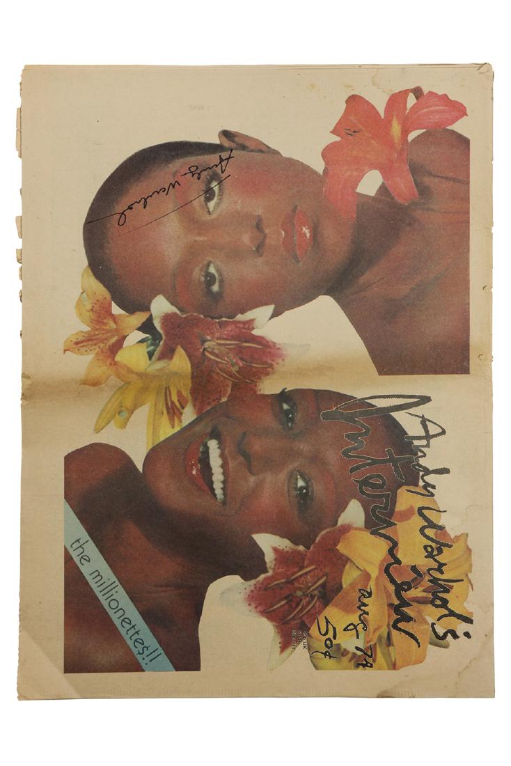 ANDY WARHOL - Interview - Magazine, August 1974: ANDY WARHOL Pittsburgh, 1928 â€“ New York, 1987 Interview - Magazine, August 1974 Colored offset on paper 38,5 x 29,5 cm Signed on cover: Andy Warhol The image of Richard Bernstein portrays the f