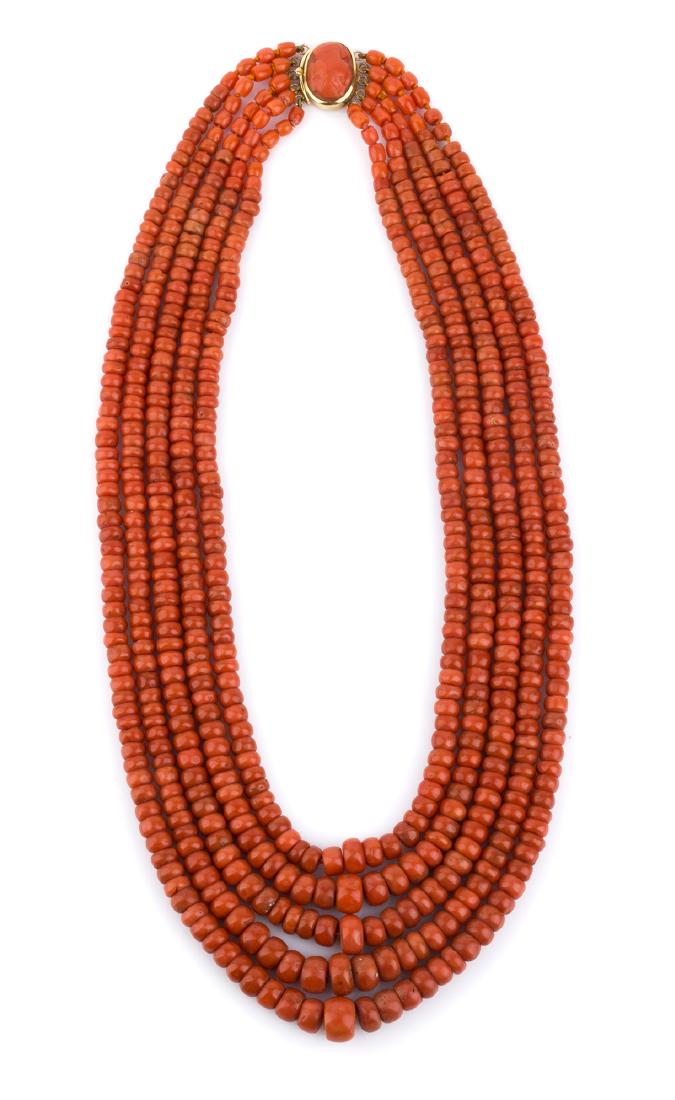 CORAL AND GOLD NECKLACE - 60S (1 of 2)