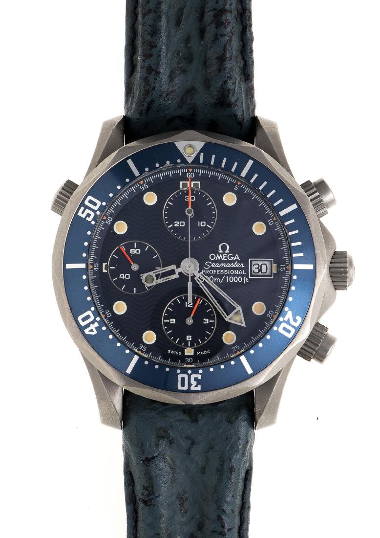 A TITANIUM GENTS CHRONOGRAPH WRISTWATCH OMEGA SEAMASTER (1 of 4)