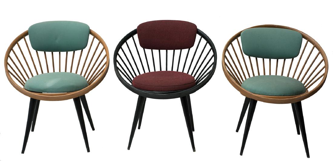 YNGVE EKSTRÃ–M  - Three small armchairs, one pair in (1 of 3)