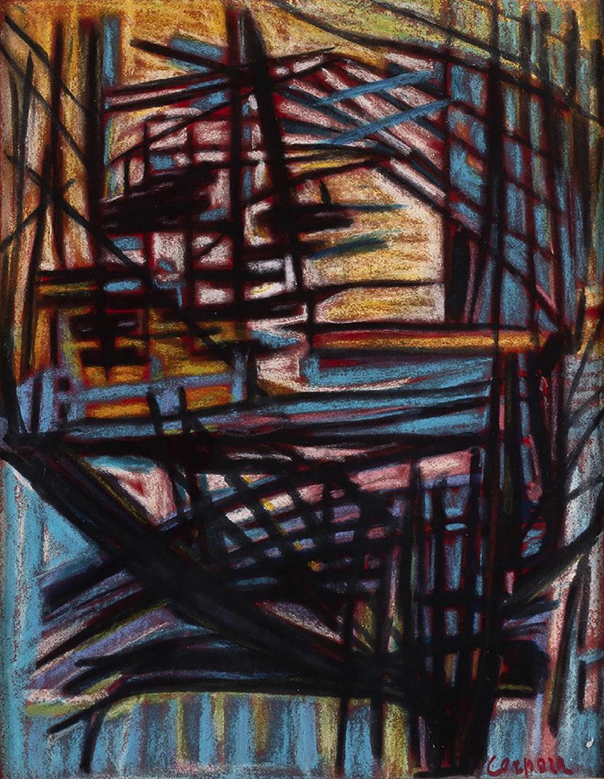 ANTONIO CORPORA - Abstract: ANTONIO CORPORA Tunisi, 1909 - Rome, 2004 Abstract Colored pastels on paper, 66 x 51,5 cm Signed lower right: Corpora