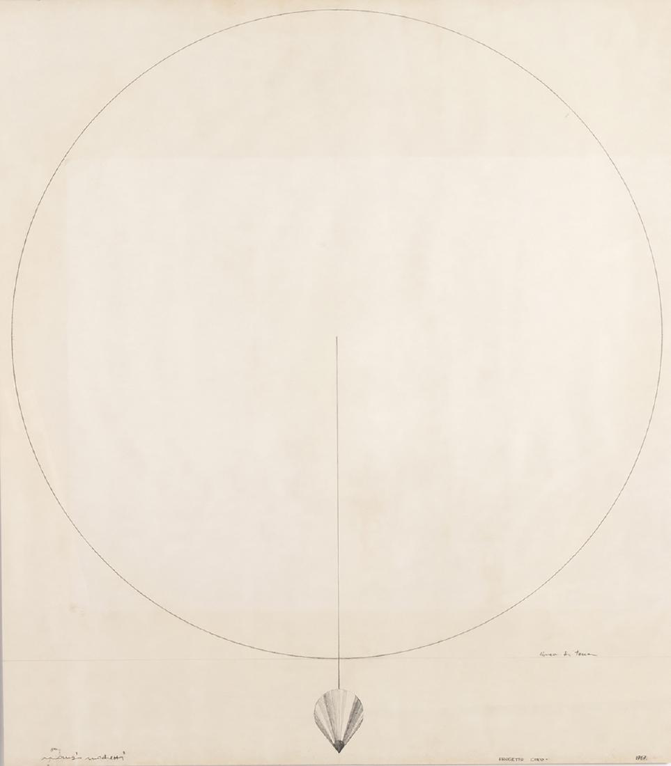 MAURIZIO MOCHETTI - Cone Project, 1967: MAURIZIO MOCHETTI Rome, 1940 Cone Project, 1967 Charcoal on paper laid down on board, 118,5 x 104 cm Signed lower left: Maurizio Mochetti Titled and dated lower right: Progetto Cono, 1967 CONDITION RE