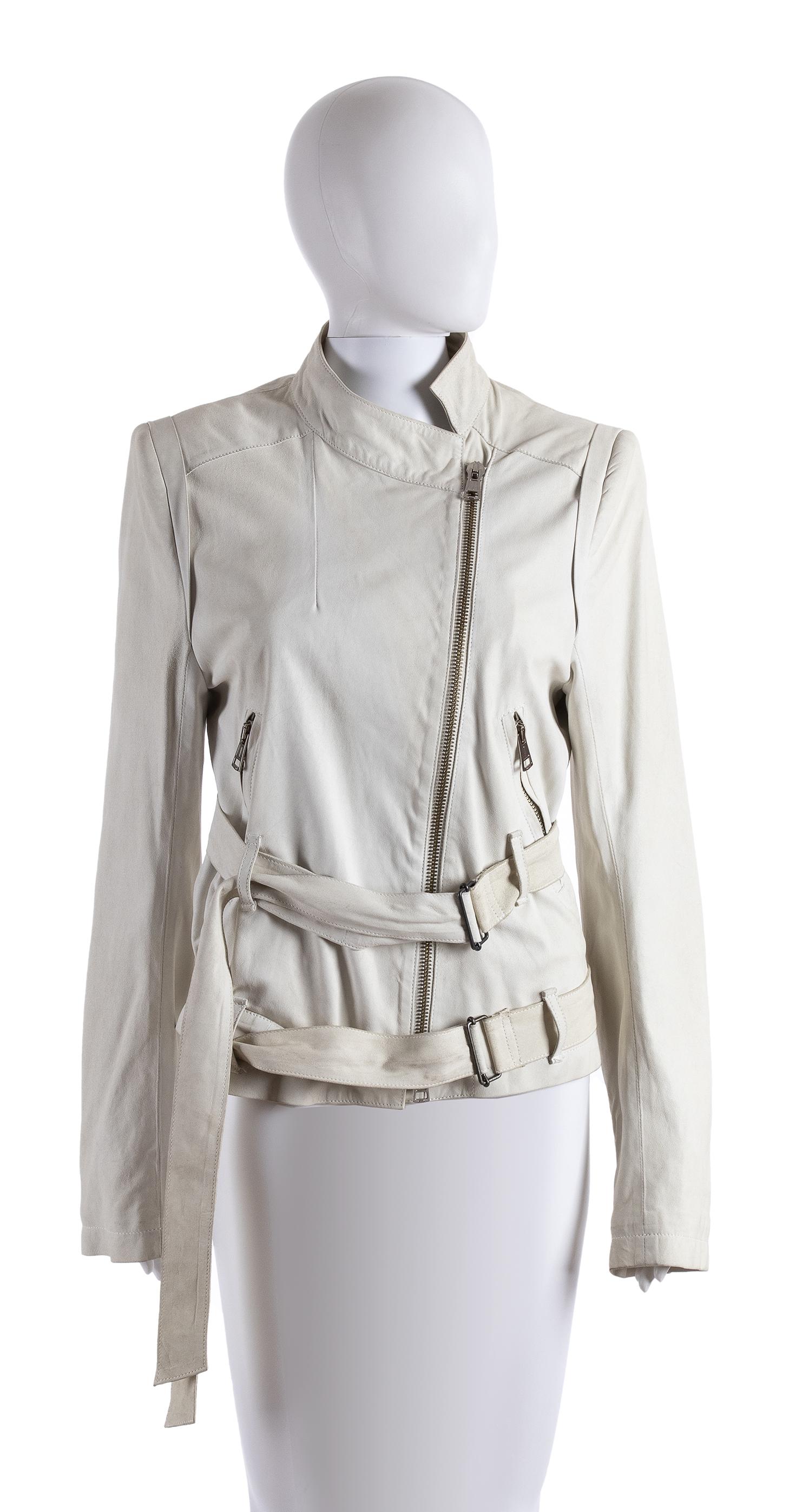 ANN DEMEULEMEESTER WHITE LEATHER JACKET Mid 2000 (1 of 4)