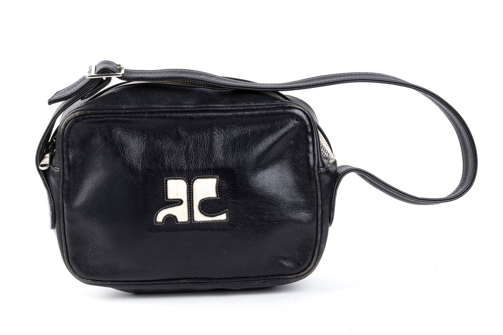 COURREGES  LEATHER SHOULDER BAG  70s (1 of 2)