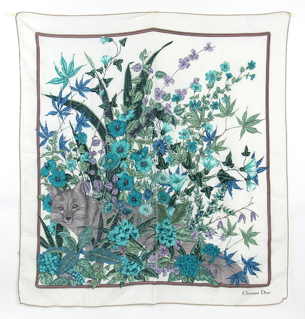 CHRISTIAN DIOR SILK TWILL SCARF 80s (1 of 2)